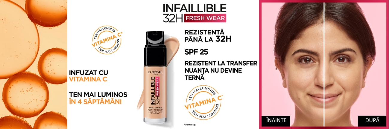 Fond de ten rezistent la transfer Infaillible 32H Fresh Wear, 245 Miel Dore
